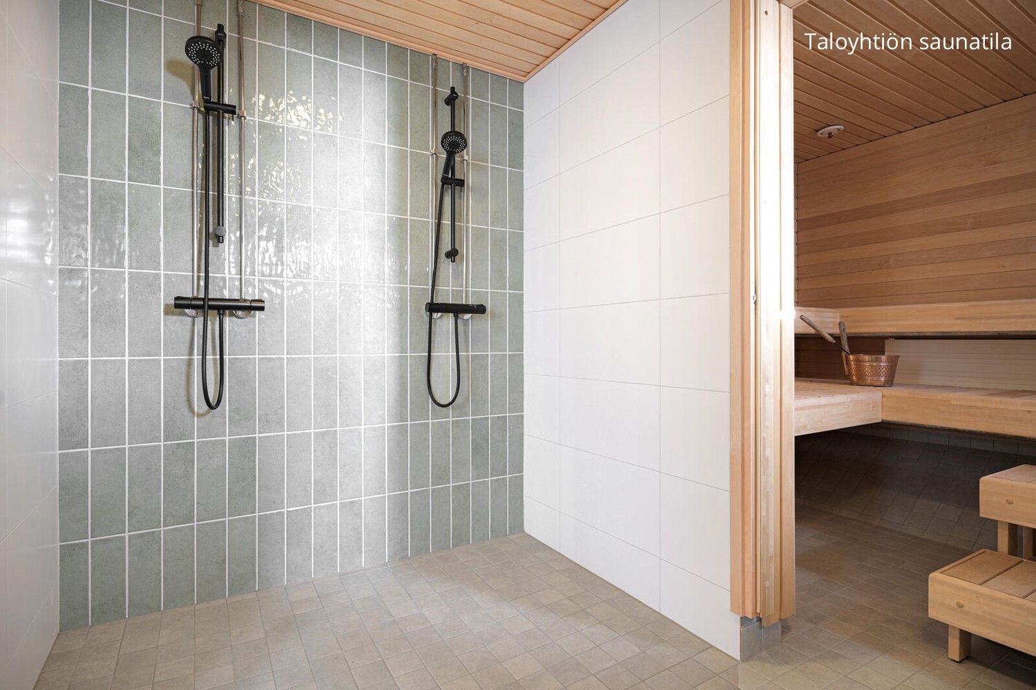 Valtuustokatu 6:n taloyhtiön saunatilat.